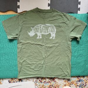 Vintage San Diego Zoo Green End Extinction Rhino T Shirt Size M Graphic Nature